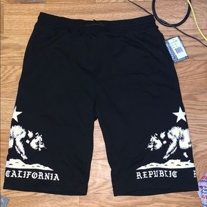 Men shorts black/white Cali republic design